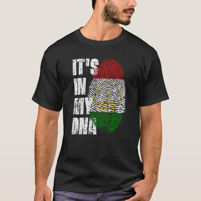 Camiseta Está no meu Dna Tajiquistão Flag Tajiquistão (Frente)
