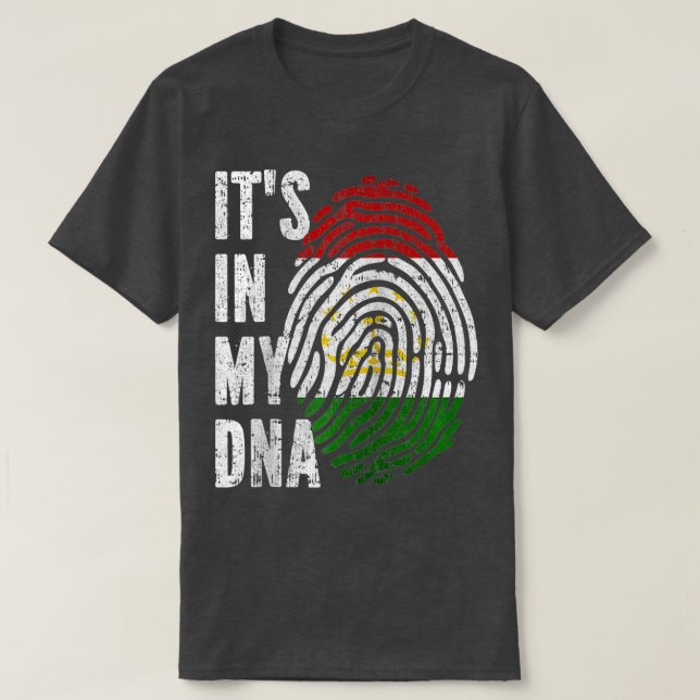 Camiseta ESTÁ NO MEU DNA Tajiquistão Flag Tajiquistão Ragla (Frente do Design)