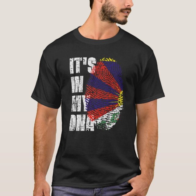 Camiseta Está no meu Dna Tibet Flag Tibetano (Frente)