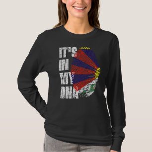 Camiseta Está no meu Dna Tibet Flag Tibetano