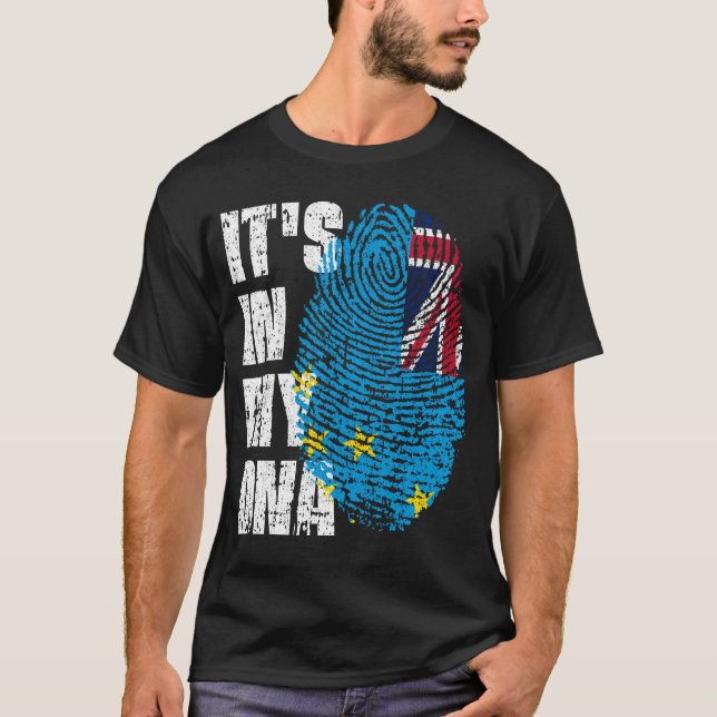 Camiseta Está no meu DNA Tuvalu Flag Boy Gift (Frente)