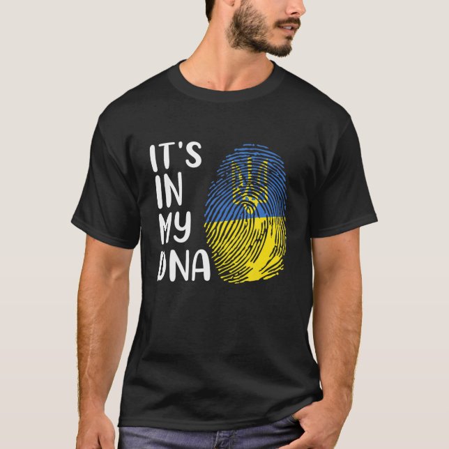 Camiseta Está no meu DNA Ucrânia... apoiar Ucrânia ucranian (Frente)