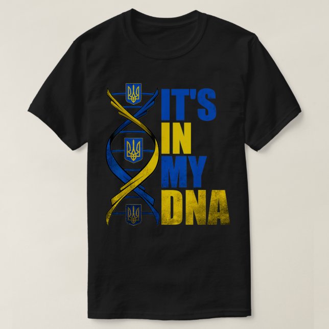 Camiseta Está no meu DNA Ucrânia Eu apoio a Ucrânia livre U (Frente do Design)