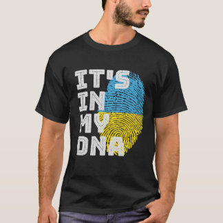 Camiseta Está no meu DNA Ucrânia Sinalizador Impressão Digi
