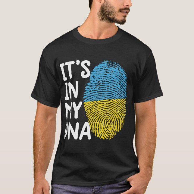Camiseta Está no meu DNA Ucrânia Tee Ucraniana (Frente)