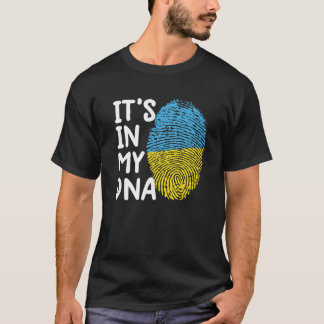 Camiseta Está no meu DNA Ucrânia Tee Ucraniano Bandeira