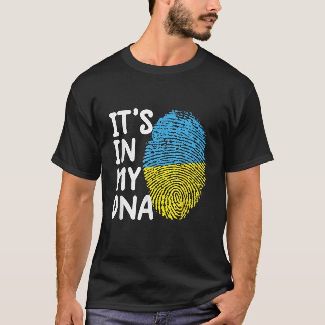 Camiseta Está no meu DNA Ucrânia Tee Ucraniano Bandeira (Frente)