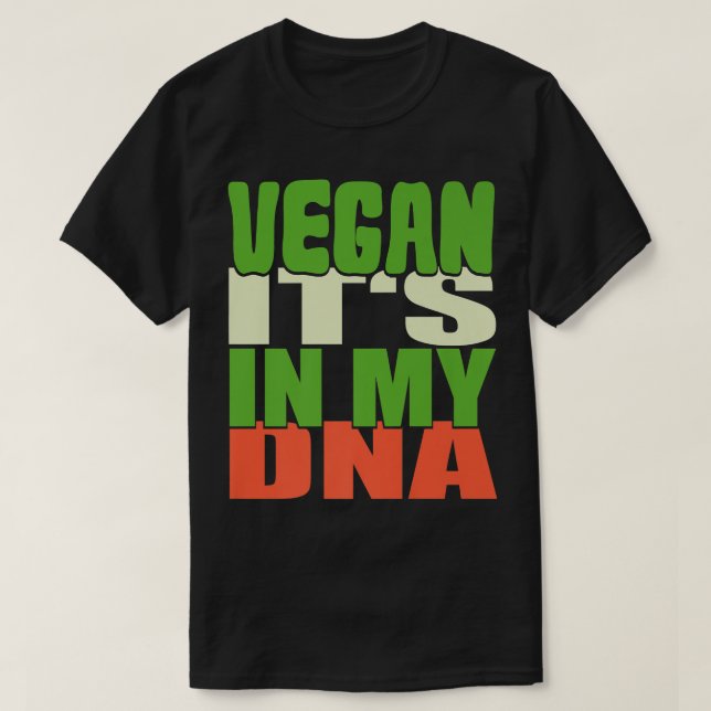 Camiseta Está no meu DNA Vegan Amante de os animais Vegetar (Frente do Design)