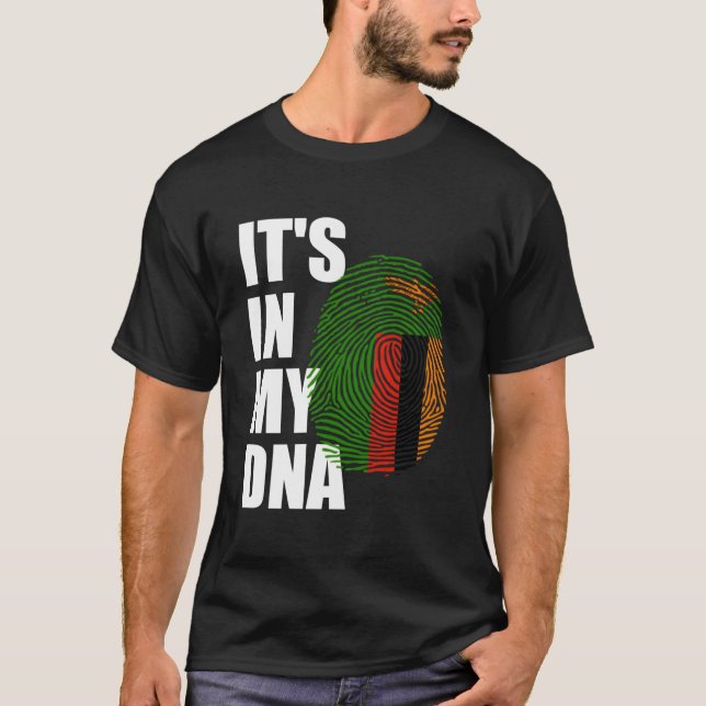 Camiseta Está No Meu Dna Zâmbia Genética Zambian Roota Zâmb (Frente)