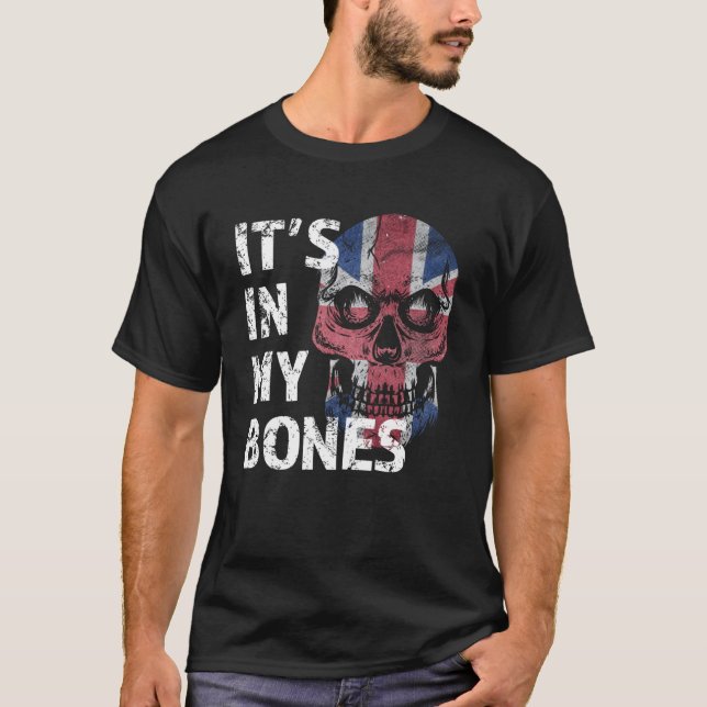 Camiseta Está no meu Osso - União de Bandeira Britânica Jac (Frente)