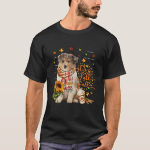 Camiseta Está no outono, Collie Dog, Ação de Graças