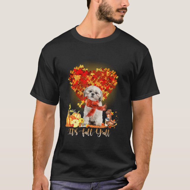 Camiseta Está no outono. Todos os Shih Tzu Dog Alançam Ação (Frente)