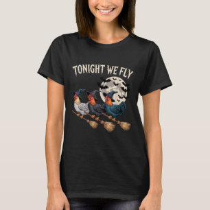 Camiseta Esta Noite Voamos Com O Rooster Do Halloween Engra