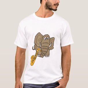 Camiseta ESTÁ o elefante que joga o t-shirt do saxofone