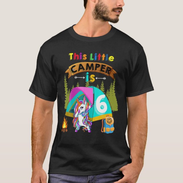 Camiseta Esta Pequena Campista É Seis Unicórnios Legal Ca (Frente)