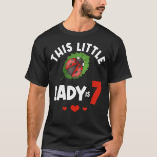 Camiseta Esta Pequena Senhora Tem 7 Damybug Birthday Ladybe