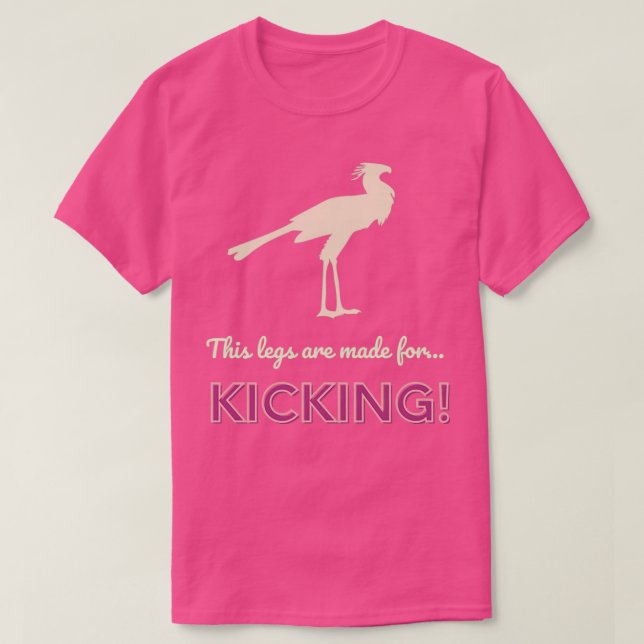 Camiseta Esta Perna Feita para Kicking Legal Secretary Bird (Frente do Design)