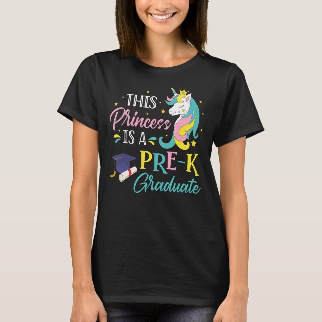 Camiseta Esta Princesa É Um Pré-Formando Unicórnio Mágico (Frente)
