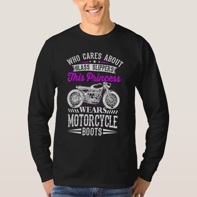 Camiseta Esta Princesa Veste Botas De Motocicleta Não Vidro (Frente)
