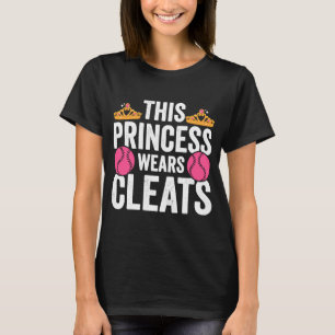 Camiseta Esta Princesa Veste Cleats Softball Baseball