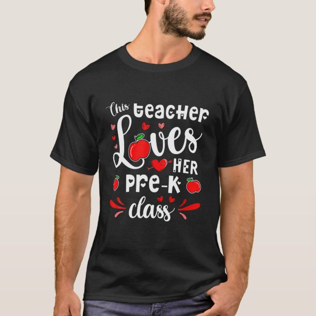 Camiseta Esta Professora Ama O Estudante Da Classe Pré-K Va (Frente)