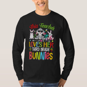 Camiseta Esta Professora Ama Seus Bunnies De Terceiro Grau