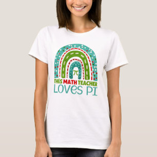 Camiseta Esta professora de matemática adora pii boho rainb