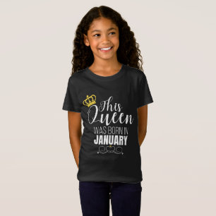 Camiseta Esta Rainha Foi Nascer Em Janeiro Aniversário, Rai