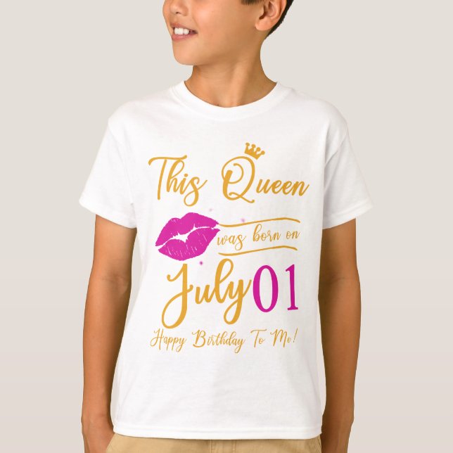 Camiseta Esta Rainha Foi Nascer Em Julho Feliz Aniversário  (Frente)