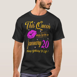 Camiseta Esta Rainha Foi Nascer No Aniversário De 20 De Jan
