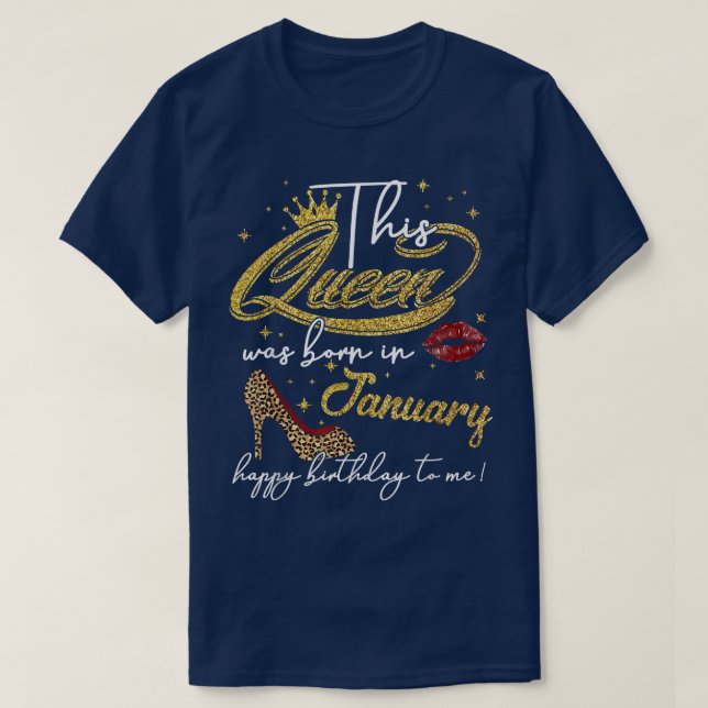 Camiseta Esta Rainha Foi Nascer No Aniversário Do Capricórn (Frente do Design)