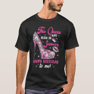 Camiseta Esta Rainha Foi Nascer No Aniversário Rosa De Jane