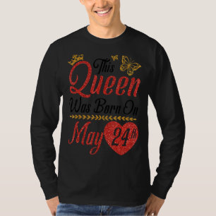 Camiseta Esta Rainha Foi Nascer No Feliz Aniversário De 24