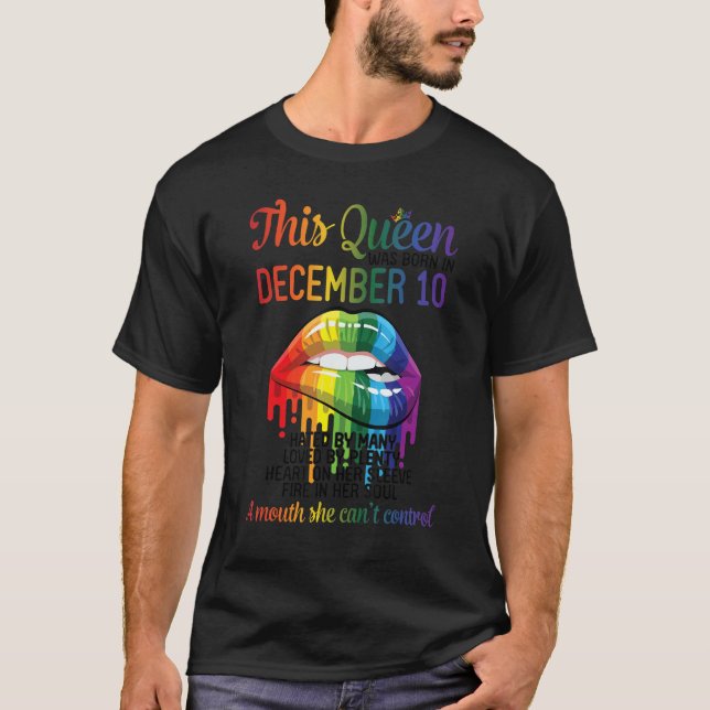 Camiseta Esta Rainha Nascer Dez 10, que odeia o coração, nã (Frente)