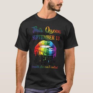 Camiseta Esta Rainha Nascer Sept 13 odeia amor coração boca