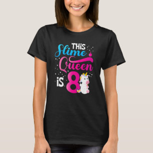 Camiseta Esta Rainha Slima É 8 Unicórnio Slime 8º Aniversár