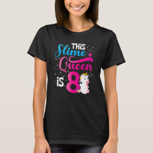 Camiseta Esta Rainha Slima É 8 Unicórnio Slime 8º Aniversár