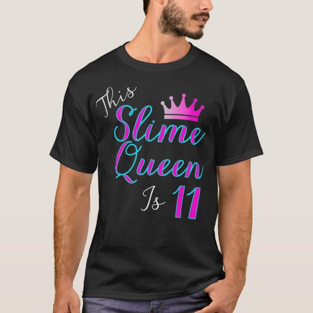 Camiseta Esta Rainha Slime É Aniversário De 11 Rainha 11 (Frente)