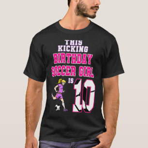 Camiseta Esta Rapariga De Futebol De Aniversário Tem 10 Ano