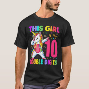 Camiseta Esta Rapariga Tem 10 Dígitos Duplos 10º Anivers