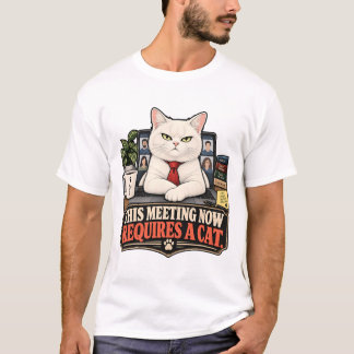 Camiseta Esta Reunião Agora Requer Um Gato