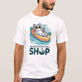 Camiseta Esta Semana Não Damos Um Gato de Navio Divertido d