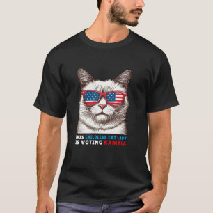 Camiseta Esta Senhora de Gato Sem Crianças Está Votando Kam