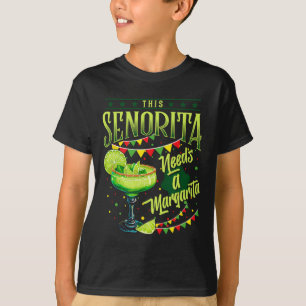 Camiseta Esta Senhorita Precisa De Uma Margarita Engraçada