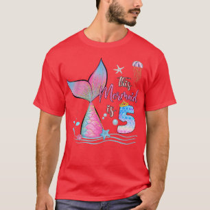 Camiseta Esta Sereia É 5 Aniversário De Meninas Mágicas 5 A