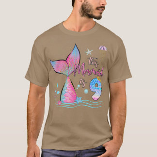 Camiseta Esta Sereia É A 9ª Rapariga De Aniversário, Magia,