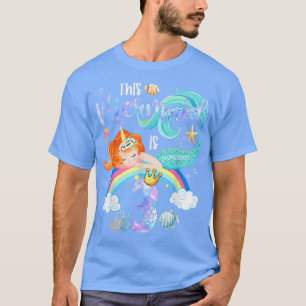 Camiseta Esta Sereia É aniversário de 3 anos Girls Unicorn 