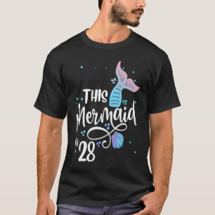 Camiseta Esta Sereia Tem 28 Anos 28 Anos Aniversário Pequen
