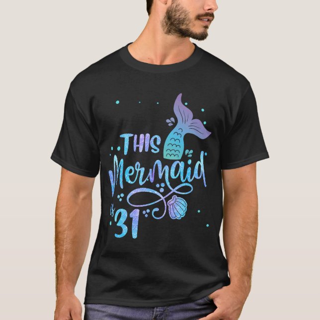 Camiseta Esta Sereia Tem 31 Anos 31 Anos Sereia De Aniversá (Frente)