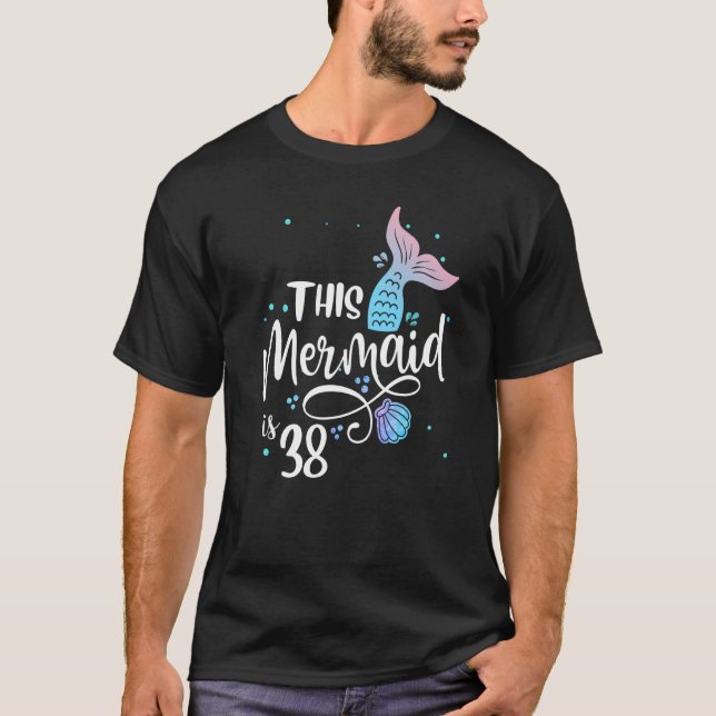 Camiseta Esta Sereia Tem 38 Anos 38 Anos Sereia De Aniversá (Frente)